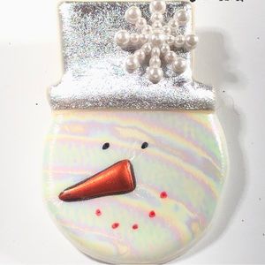 NEW - LAPEL PIN - SNOWMAN FACE Handmade